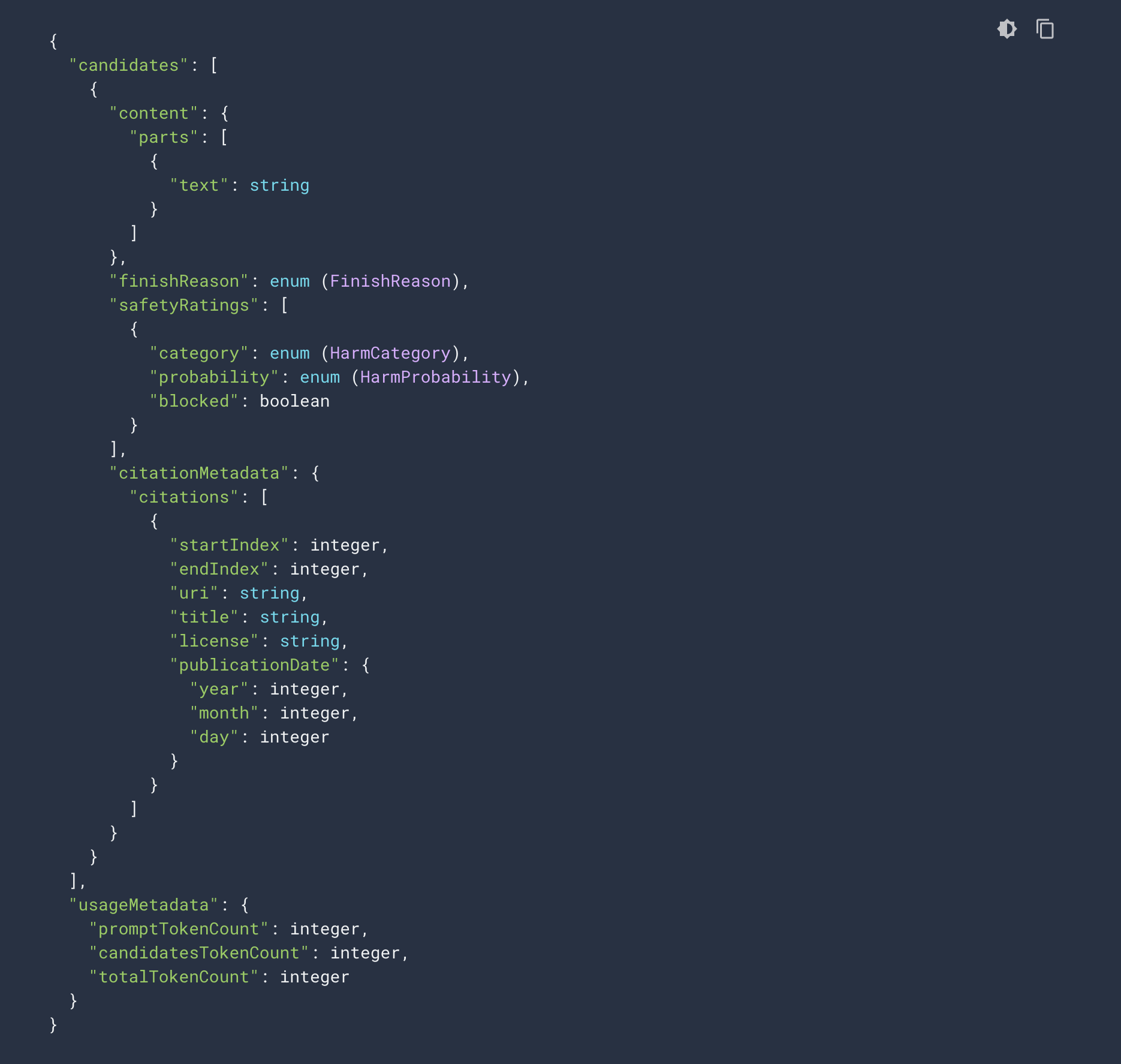 Klu Google API Response